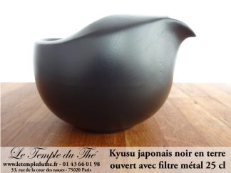 Kyusu noir japonais en terre ouvert 25 cl