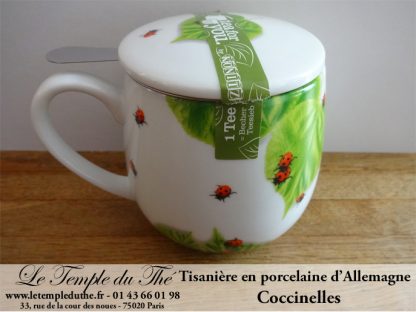 Tisanière en porcelaine d’Allemagne Coccinelles