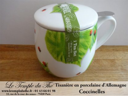 Tisanière en porcelaine d’Allemagne Coccinelles