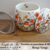 Tisanière en porcelaine d’Allemagne rouge gorge