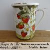 Tisanière en porcelaine de Chine modèle : fraises – Image 5